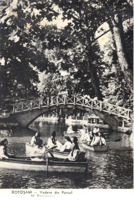 Carte postala CP BT001 Botosani - Vedere di Parcul M. Eminescu - circulata 1960 foto