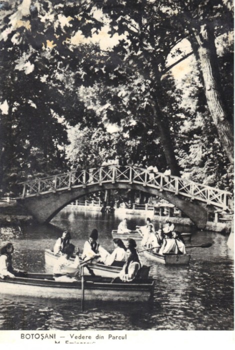Carte postala CP BT001 Botosani - Vedere di Parcul M. Eminescu - circulata 1960