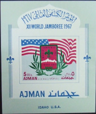 AJMAN - CERCETASI, SCUTISM, 1967, 1 S/SH, NEDANT., NEOB. - AJ 126A foto