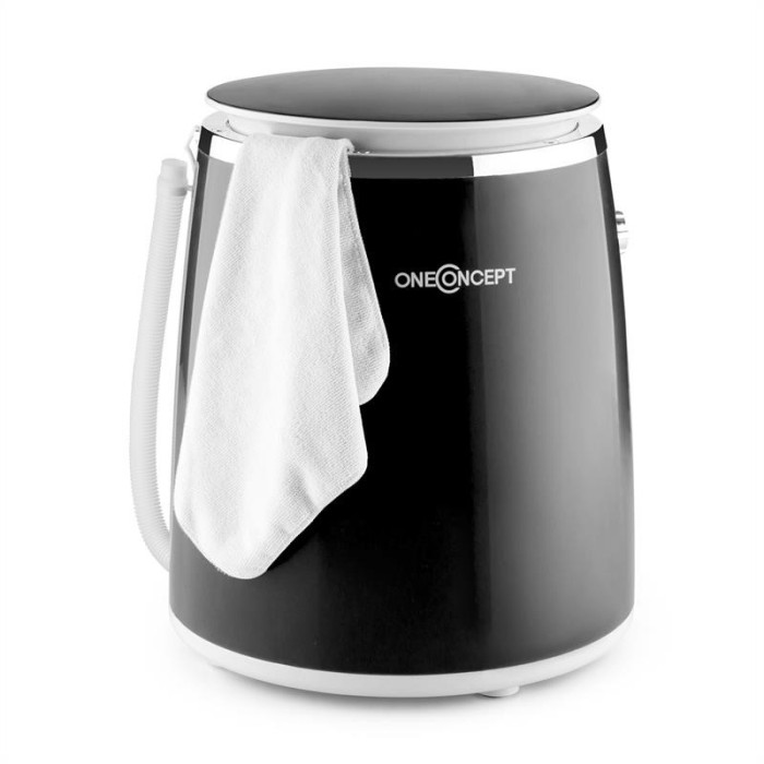 ONECONCEPT ECOWASH-PICO, neagră, mini mașină de spălat, funcția de stoarcere, 3,5 kg, 380 W foto mare ONECONCEPT ECOWASH-PICO, neagră, mini mașină de spălat, funcția de stoarcere, 3,5 kg, 380 W foto mare