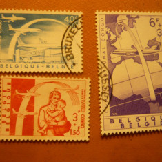 Serie Belgia 1960 ,3 val.stamp.- Aviatie Congo