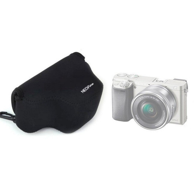Husa neopren Neopine camera foto Sony Alpha A6000 cu obiectiv 16-50mm |  arhiva Okazii.ro