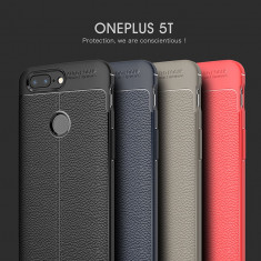 Husa / Bumper Antisoc model PIELE pentru OnePlus 5T foto