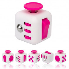 Cub antistres fidget cube culoare drop-down alb-roz Digital Media foto