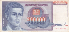 IUGOSLAVIA 500.000 dinara 1993 VF!!! foto