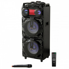 Boxa portabila Akai, ABTS-T1203, 90W, Bluetooth, Karaoke, Radio, Negru foto