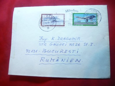 Plic circulat , francat cu 40 si 50 pf - Aviatie 1979 Germania foto