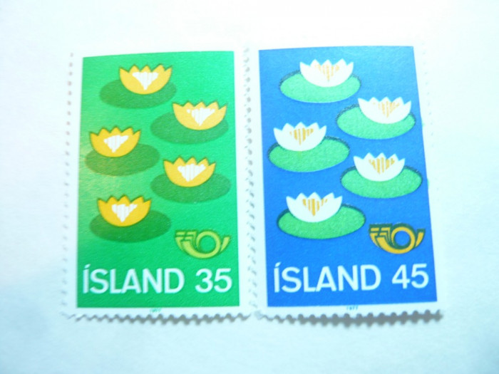 Serie- Flora- Nuferi 1977 Islanda , 2 valori