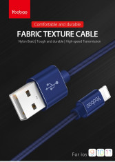 Cablu 8 Pin Lightning iPhone 5 6 7 8 X YB-428 Blue Yoobao 1m foto