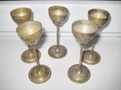 7776-Set 5 paharele alama inaltime 11, gura 4, picior 5 cm. foto