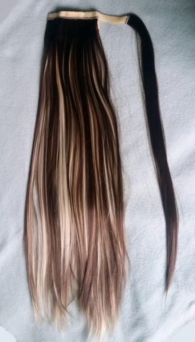 Extensie Coada Par Sintetic Ponytail Intins Castaniu Suvite Blonde