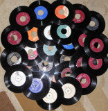 Vinyl/vinil discuri mici,decor single 7&quot;,ornament,pictat ceas 10 buc cu 50 lei, XXS