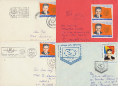 ROMANIA anii 1980 lot 4 plicuri francate timbre N. Ceausescu stampile diverse foto