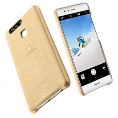 Carcasa protectie spate LENUO din plastic si piele ecologica pentru Huawei P9, gold foto