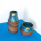 Vaze ceramica studio, emailata, handmade - semnate Kirsten Nielsen, Faxe Denmark