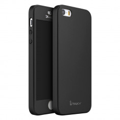 Husa protectie completa IPAKY pentru iPhone SE 5s 5, Neagra foto