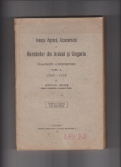 VIATA AGRARA, ECONOMICA a ROMANILOR DIN ARDEAL SI UNGARIA (1921) foto