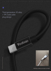 Cablu 8 Pin Lightning iPhone 5 6 7 8 X YB-428 Black Yoobao 1m foto