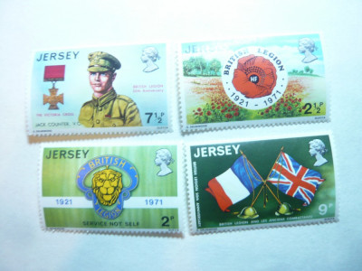 Serie - 50 Ani- Legiunea Britanica 1971 Jersey , 4 valori foto