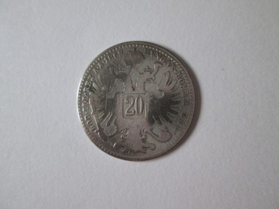 Austro-Ungaria/Boemia 20 Kreuzer 1869 argint foto