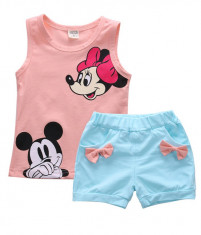 Costum 2 piese cu Mickey si Minnie Mouse HF314 foto