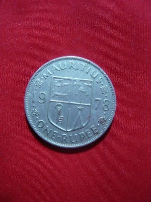 Moneda 1 Rupie Mauritius 1978 Cu-Ni , d= 3 cm foto
