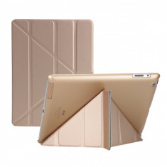 Husa flip cover activa multi pliabila pentru iPad 2/3/4, auriu foto