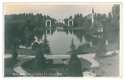1337 - BUCURESTI, Park Carol I - old postcard, real PHOTO - unused foto