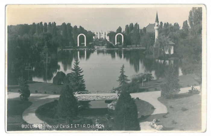 1337 - BUCURESTI, Park Carol I - old postcard, real PHOTO - unused