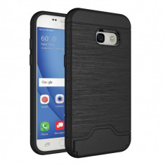 Carcasa protectie spate din plastic si gel TPU pentru Samsung Galaxy A3 (2017), neagra foto