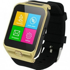 Ceas Smartwatch cu Telefon iUni S29, Camera, BT, Carcasa metalica, Auriu MediaTech Power foto