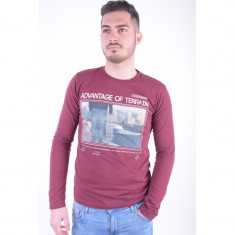 Bluza Bumbac Outfiters Nation High Burgundy foto
