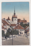 MEDIAS,SEGESVAR,SCHASSBURG,BISERICA CU CEAS,1911,ROMANIA., Circulata, Fotografie