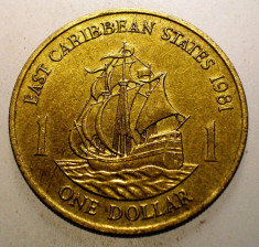 2.099 EAST CARIBBEAN STATES 1 ONE DOLLAR 1981 foto