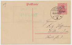 ROMANIA 1917 ocupatia germana intreg postal sursarj MViR stampilat si cenzurat foto