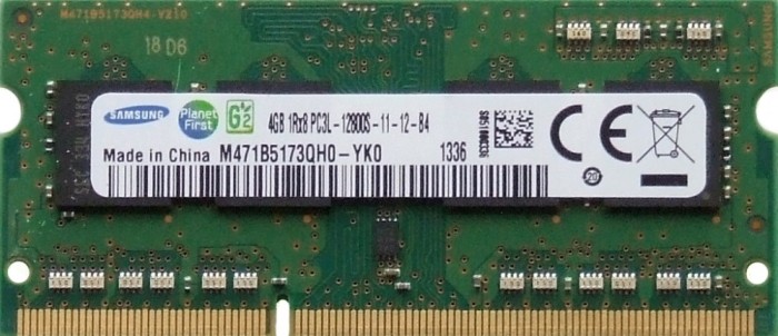 Ram laptop Samsung 4GB PC3-12800 DDR3 1600Mhz M471B5173QH0 PC3L Low 1.35V Sodimm