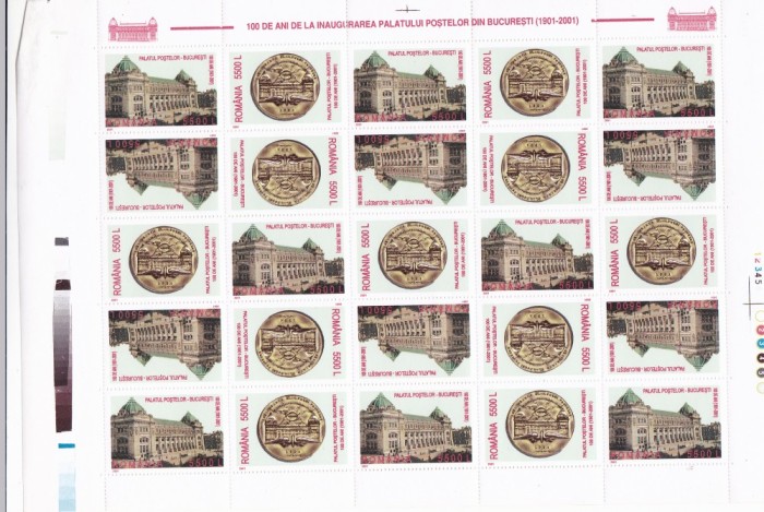 PALATUL POSTELOR DIN BUCURESTI,COALA,2001,MNH,Lp.1575,RAR!ROMANIA.