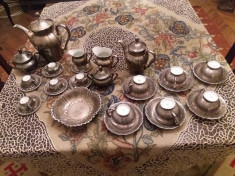 Set pentru ceai-cafea portelan argintat Dekor Bavaria Feinsilber foto