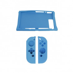 Protectie silicon antisoc Dobe TNS-1707 pentru Nintendo Switch si Joy-Con, albastru foto