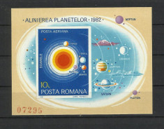 Romania MNH 1981 - colita nedantelata - Alinierea planetelor - LP 1035 - rar foto