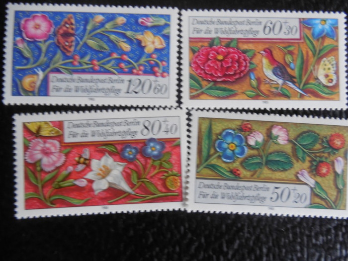 Serie timbre flora flori plante Berlin nestampilate timbre filatelice postale