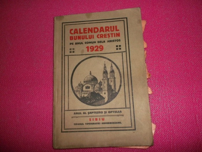 Calendarul bunului crestin 1929