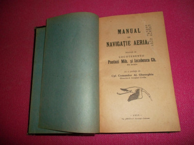 Pantazi- IACOBESCU - MANUAL DE NAVIGATIE AERIANA,1925 foto