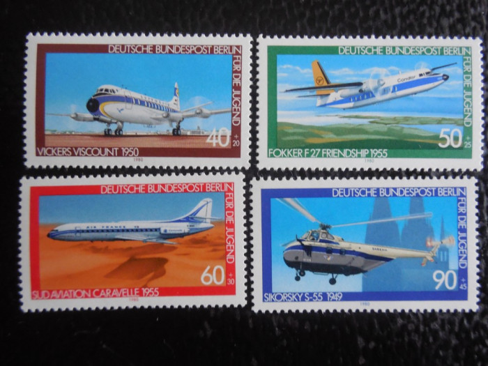 Serie timbre aviatie avioane Berlin nestampilate