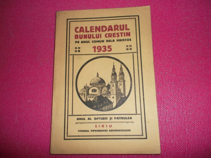Calendarul bunului crestin 1935