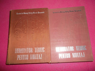 Memorator Tehnic Pentru Montaj (t.m.u.c.b)*vol.1+vol.2/ 1978, 1978 foto