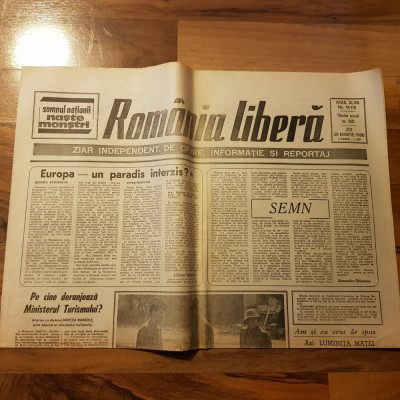 ziarul romania libera 29 martie 1990-mitingul soldatilor din piata victoriei foto