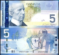CANADA- 5 DOLLARS 2006/2010- UNC!! foto