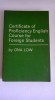 Certificate of Proficiency English Course for Foreign Students, by Ona Low