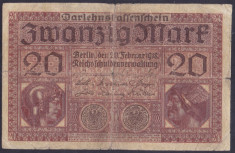 Bancnota Germania 20 Marci 1918 - P57 Fine foto